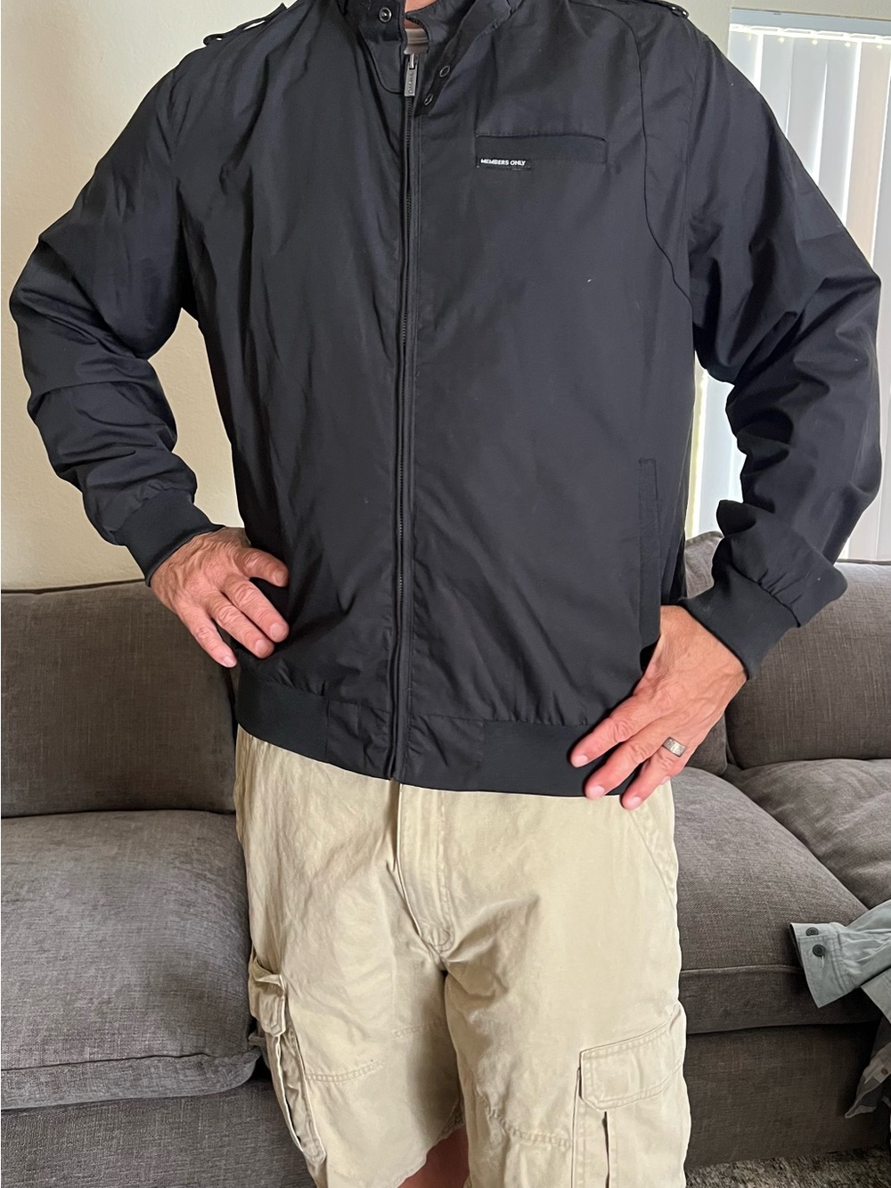 Members Only Black Lightweight Bomber Jacket